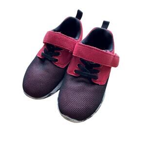 Boys FabKids Dinosaur Shoes Sneakers Red Velcro Toddler Size 10 Running Athletic